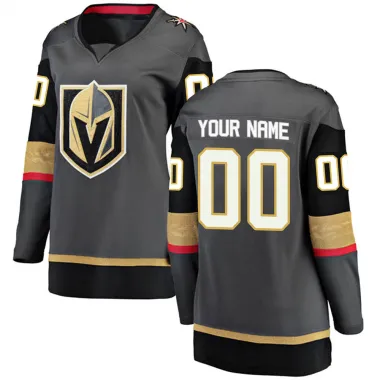 Black Women's Custom Breakaway Vegas Golden Knights Home Jersey