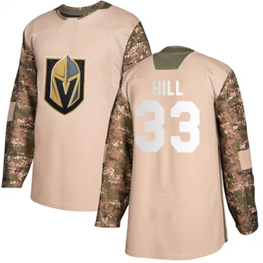 Camo Men's Adin Hill Authentic Vegas Golden Knights Veterans Day Practice Jersey