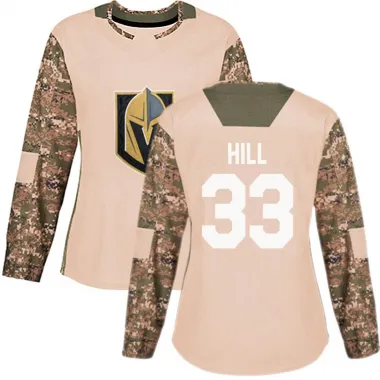 Camo Women's Adin Hill Authentic Vegas Golden Knights Veterans Day Practice Jersey