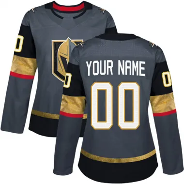 Gray Women's Custom Authentic Vegas Golden Knights Home Jersey