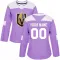 Purple Women's Custom Authentic Vegas Golden Knights Fights Cancer Practice Jersey