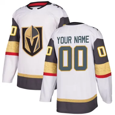 White Men's Custom Authentic Vegas Golden Knights Away Jersey