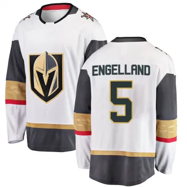Deryk Engelland 2017-2018 Vegas Golden Knights White Set 2 Game Worn Jersey  — Desert Hockey Threads
